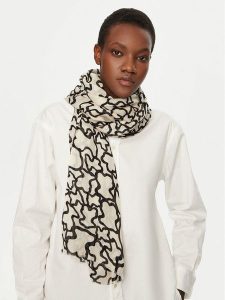 TOUS Szal 2000780501 Beżowy. Brązowe rękawiczki Tous, bez wzorów. Za 369,99 zł.