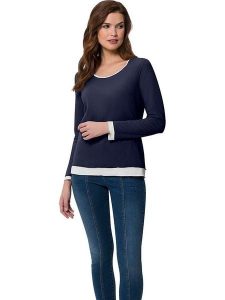 Heine Koszulka w kolorze granatowym rozmiar: 50. Niebieskie bluzki Heine, bez wzorów, bez kołnierzyka, bez ramiączek. Za 56,93 zł.