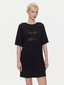 Emporio Armani Sukienka codzienna EW000618 AF12187 UC001 Czarny Loose Fit. Czarne kombinezony Emporio Armani, na co dzień, xs, bez wzorów, z wiskozy, bez kołnierzyka, bez ramiączek, proste. Za 299,99 zł.