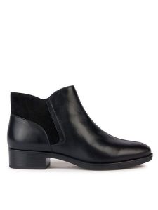 Geox Botki D Felicity D36G1D 04322 C9999 Czarny. Czarne botki Geox, bez wzorów, ze skóry, bez obcasa, na płaskiej podeszwie, bez zapięcia. Za 479,99 zł.