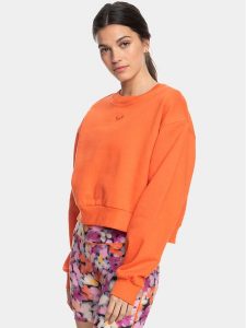 Roxy Bluza Ess Nrj Cn Otlr ERJFT04670 Pomarańczowy Regular Fit. Brązowe bluzy Roxy, xs, bez wzorów, z bawełny, bez kaptura. Za 149,99 zł.