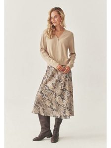 TATUUM Spódnica w kolorze beżowo-czarnym rozmiar: 36. Brązowe spódnice Tatuum, bez wzorów, ze skóry, midi. Za 165,71 zł.