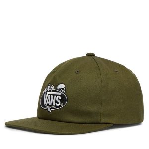 Czapka z daszkiem Vans. Zielone czapki Vans, bez wzorów. Za 139,99 zł.