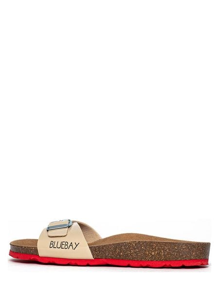 Bluebay Klapki "Anthemis" w kolorze beżowym rozmiar: 42. Brązowe klapki Bluebay, bez wzorów, z otwartym noskiem, bez obcasa. Za 109,00 zł.