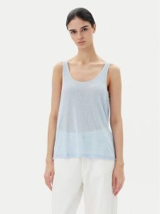 ONLY Top Frida 15194667 Błękitny Regular Fit. Niebieskie topy ONLY, l, bez wzorów, z syntetyku, bez kołnierzyka, bez ramiączek. Za 39,99 zł.