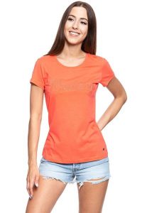 MUSTANG T SHIRT DAMSKI Alexia C Embro Persimmon 1009060 8139. Pomarańczowe t-shirty Mustang, s, bez wzorów, bez kołnierzyka, bez ramiączek. W wyprzedaży za 39,99 zł.