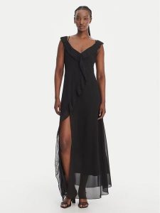 Eleh Sukienka letnia SS260337 Czarny Regular Fit. Czarne kombinezony Eleh, na lato, bez wzorów, z syntetyku, bez kołnierzyka, bez ramiączek. Za 416,99 zł.