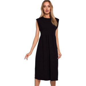 Made of emotion Sukienka w kolorze czarnym rozmiar: XXL. Czarne sukienki Made Of Emotion, xxl, bez wzorów, bez kołnierzyka, bez ramiączek, midi. Za 166,49 zł.
