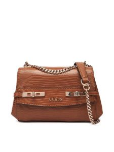 Guess Torebka Melinda Mini HWKL99 33780 Brązowy. Brązowe torebki wieczorowe Guess, z aplikacjami, ze skóry, bez dodatków. Za 589,99 zł.