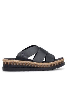 Rieker Espadryle V7989-00 Czarny. Czarne espadryle Rieker, bez wzorów, z syntetyku, bez obcasa. Za 289,99 zł.