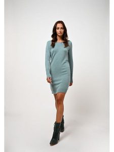 AUTHENTIC CASHMERE Kaszmirowa sukienka "Armet" w kolorze miętowym rozmiar: M. Niebieskie sukienki AUTHENTIC CASHMERE, m, bez wzorów, z kaszmiru, bez kołnierzyka, bez ramiączek, mini. Za 355,78 zł.