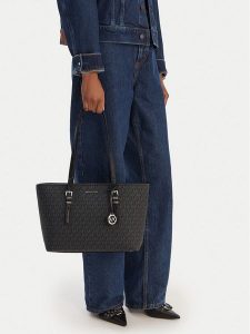 MICHAEL Michael Kors Torebka 30T5SQNT2V Czarny. Czarne shopper bag MICHAEL Michael Kors, bez wzorów, ze skóry, bez dodatków. Za 710,99 zł.