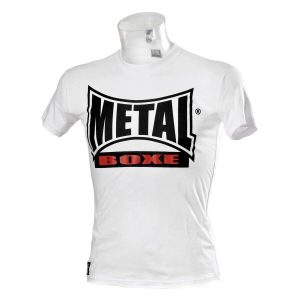 Koszulka z krótkim rękawem Metal Boxe new visual. Białe bluzki METAL BOXE, m, bez wzorów, sportowe, bez kołnierzyka, bez ramiączek. Za 165,00 zł.