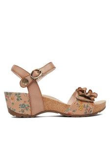 Laura Vita Sandały Daphneo 07 Beżowy. Brązowe sandały LAURA VITA, bez wzorów, ze skóry, bez obcasa, na koturnie, bez zapięcia. Za 439,99 zł.