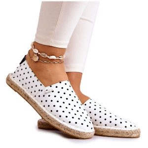 Damskie Espadryle W Groszki Big Star JJ274870 Białe. Białe espadryle bez wzorów, z gumy, bez obcasa. Za 182,49 zł.