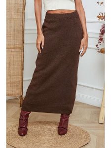 So Cachemire Spódnica dzianinowa "Doristo" w kolorze brązowym rozmiar: L. Brązowe spódnice So Cachemire, na co dzień, l, bez wzorów, z dzianiny, maxi. Za 169,67 zł.