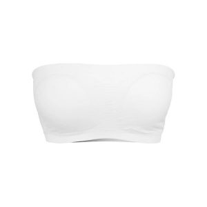 Wyściełany Top Bandeau Dla Kobiet. Białe topy Urban Classics, l, bez wzorów, sportowe, bez kołnierzyka, bez ramiączek. Za 41,99 zł.