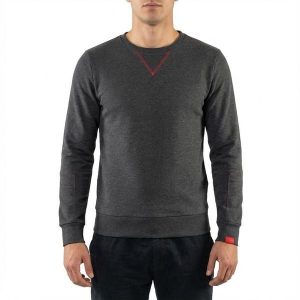 Bluza z bawełny damska NEBI ciemnoszara. Brązowe bluzy LEGEA, bez wzorów, z bawełny, bez kaptura. Za 86,00 zł.