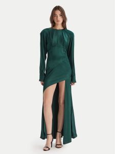 Bardot Sukienka koktajlowa Kartia 60108DB Zielony Regular Fit. Zielone sukienki Bardot, bez wzorów, z wiskozy, wizytowe, bez kołnierzyka, bez ramiączek. Za 689,99 zł.