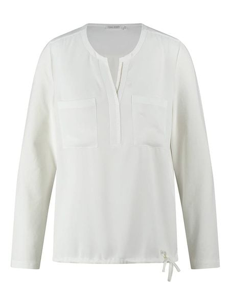 Gerry Weber Bluzka w kolorze białym rozmiar: 40. Białe bluzki Gerry Weber, bez wzorów, bez kołnierzyka, bez ramiączek. Za 139,20 zł.