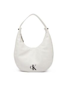 Calvin Klein Torebka Buckle Small Bag LV04F3513G Biały. Białe torebki klasyczne Calvin Klein, bez wzorów, ze skóry, bez dodatków. Za 409,99 zł.