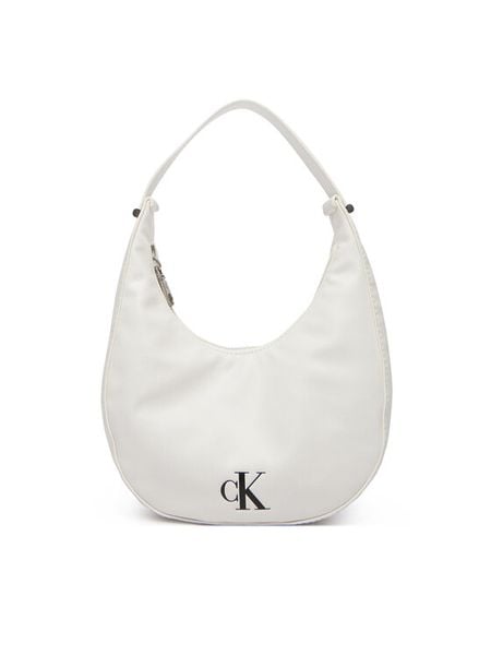 Calvin Klein Torebka Buckle Small Bag LV04F3513G Biały. Białe torebki klasyczne Calvin Klein, bez wzorów, ze skóry, bez dodatków. Za 409,99 zł.