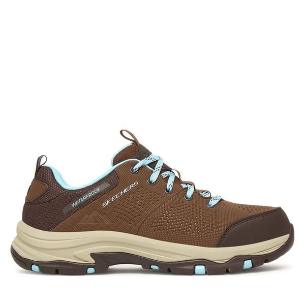 Trekkingi Skechers. Brązowe buty sportowe Skechers, bez wzorów, bez zapięcia, trekkingowe. Za 449,99 zł.