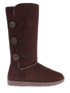 Blackfield Kozaki zimowe "Flocon" w kolorze ciemnobrązowym rozmiar: 41. Brązowe kozaki Blackfield, na zimę, z aplikacjami, z materiału, z okrągłym noskiem, bez obcasa, bez zapięcia. Za 194,95 zł.