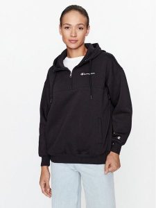 Champion Bluza Hooded Half Zip Sweatshirt 116581 Czarny Oversize. Czarne bluzy Champion, m, bez wzorów, z syntetyku, bez kaptura. Za 169,99 zł.