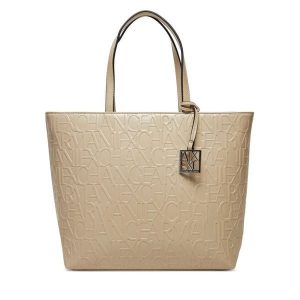 Torebka Armani Exchange. Brązowe shopper bag Armani Exchange, bez wzorów, bez dodatków. Za 449,99 zł.