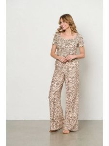 &Co Woman Spodnie "Avery" w kolorze beżowo-jasnobrązowym rozmiar: 3XL. Brązowe spodnie z wysokim stanem &Co Woman, bez wzorów, z materiału, z podwyższonym stanem. Za 131,74 zł.