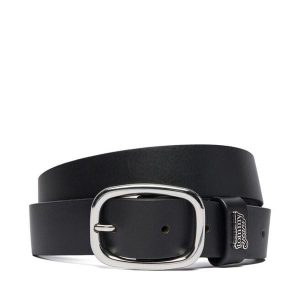 Pasek Tommy Jeans. Czarne paski Tommy Jeans, bez wzorów, z jeansu. Za 169,99 zł.