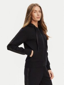 Guess Bluza W5YQ05 KBYE2 Czarny Regular Fit. Czarne bluzy Guess, xl, z aplikacjami, z syntetyku, bez kaptura. Za 237,00 zł.