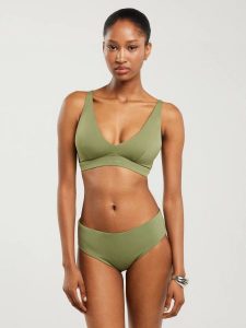 Góra od kostiumu kąpielowego khaki Morra 303. Zielone bikini Big Star, bez wzorów. Za 109,99 zł.