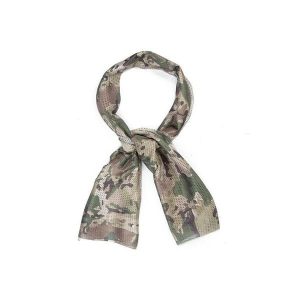 Szal maskujący z siatki MESH 155x48 cm. Brązowe szaliki CAMOUFLAGE, bez wzorów, z meshu. Za 27,99 zł.