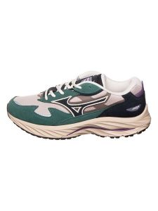 Mizuno Skórzane sneakersy "Wave Rider B" w kolorze beżowo-zielonym rozmiar: 45. Brązowe trampki Mizuno, bez wzorów, z materiału, bez zapięcia. Za 339,99 zł.