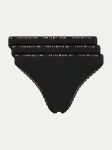 Tommy Hilfiger Komplet 3 par stringów UW0UW05954 Czarny. Czarne komplety bielizny TOMMY HILFIGER, bez wzorów, z bawełny. Za 119,99 zł.