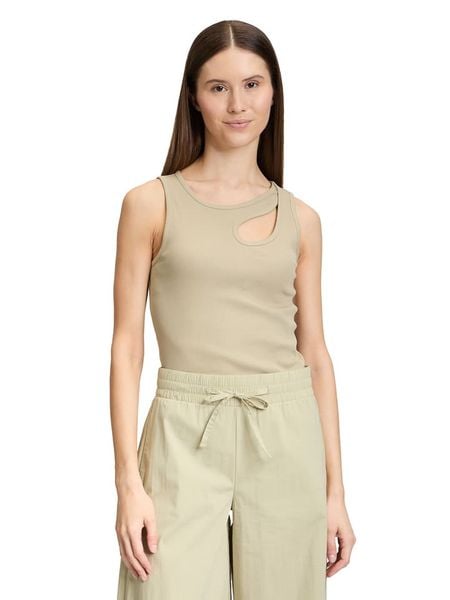 CARTOON Top w kolorze beżowym rozmiar: 34. Brązowe topy Cartoon, bez wzorów, bez kołnierzyka, bez ramiączek. Za 43,99 zł.