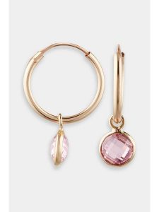 L instant d Or Złote kolczyki-kreole "Rosa" z cyrkoniami rozmiar: onesize. Żółte kolczyki L instant d Or, z cyrkonią, złote. Za 347,99 zł.