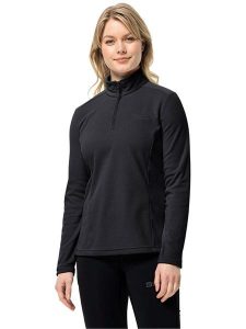 Jack Wolfskin Bluza polarowa "Taununs" w kolorze czarnym rozmiar: L. Czarne bluzy Jack Wolfskin, l, bez wzorów, z polaru, bez kaptura. Za 100,99 zł.