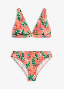 Bikini z trójkątnymi miseczkami (2 części). Brązowe bikini bonprix, bez wzorów. Za 92,99 zł.