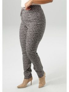 Aniston Spodnie w kolorze szaro-czarnym rozmiar: 54. Brązowe spodnie z wysokim stanem Aniston, bez wzorów, z materiału, z podwyższonym stanem. Za 95,99 zł.