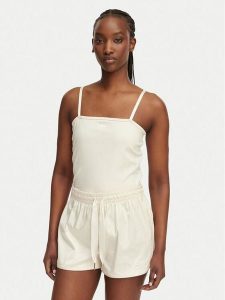 Adidas Top Pearl Tube KE3403 Écru Slim Fit. Białe topy ADIDAS, s, bez wzorów, z syntetyku, bez kołnierzyka, bez ramiączek. Za 199,99 zł.