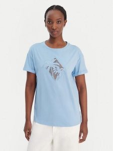 Liu Jo T-Shirt WA6413 JS904 Niebieski Regular Fit. Niebieskie t-shirty Liu Jo, xs, bez wzorów, z bawełny, bez kołnierzyka, bez ramiączek. Za 299,99 zł.