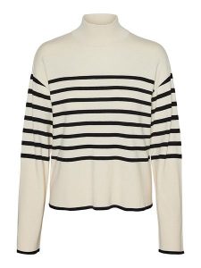 Vero Moda Sweter w kolorze czarno-kremowym rozmiar: M. Czarne swetry oversize Vero Moda, m, bez wzorów, z wiskozy, bez ramiączek. Za 65,85 zł.
