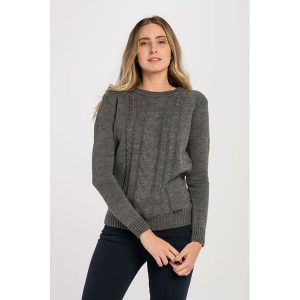 Sweter w kolorze antracytowym. Długie swetry marki Jimmy Sanders. W wyprzedaży za 119,95 zł.