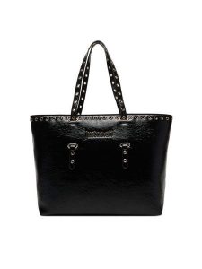 Just Cavalli Torebka 80RA4BU1 ZSE67 Czarny. Czarne shopper bag Just Cavalli, bez wzorów, ze skóry, bez dodatków. Za 749,99 zł.