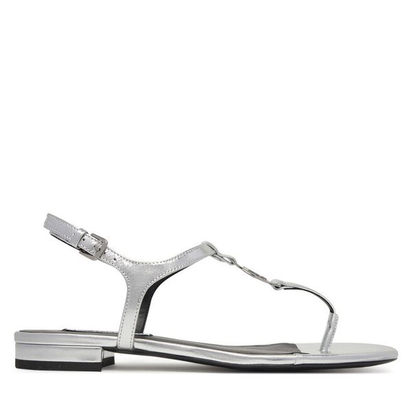 Sandały KARL LAGERFELD. Szare sandały KARL LAGERFELD, bez wzorów, bez obcasa, na płaskiej podeszwie, bez zapięcia. Za 379,99 zł.