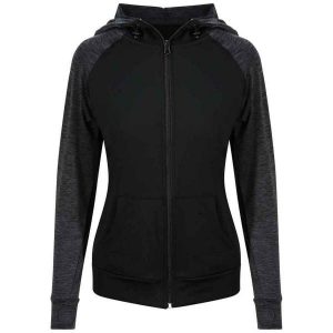 Damska Bluza Z Kapturem Z Kontrastowym Zamkiem Błyskawicznym. Brązowe bluzy JUST COOL, l, bez wzorów, z kapturem. Za 157,99 zł.