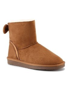 ISLAND BOOT Botki zimowe "Massey" w kolorze jasnobrązowym rozmiar: 41. Brązowe botki Island Boot, na zimę, bez wzorów, z materiału, bez obcasa, bez zapięcia. Za 165,99 zł.